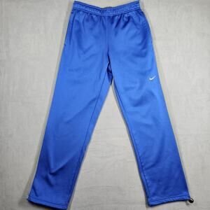 Nike Pants Mens Med Blue Therma-Fit Fleece Athletic Training Elastic Waist Y2K